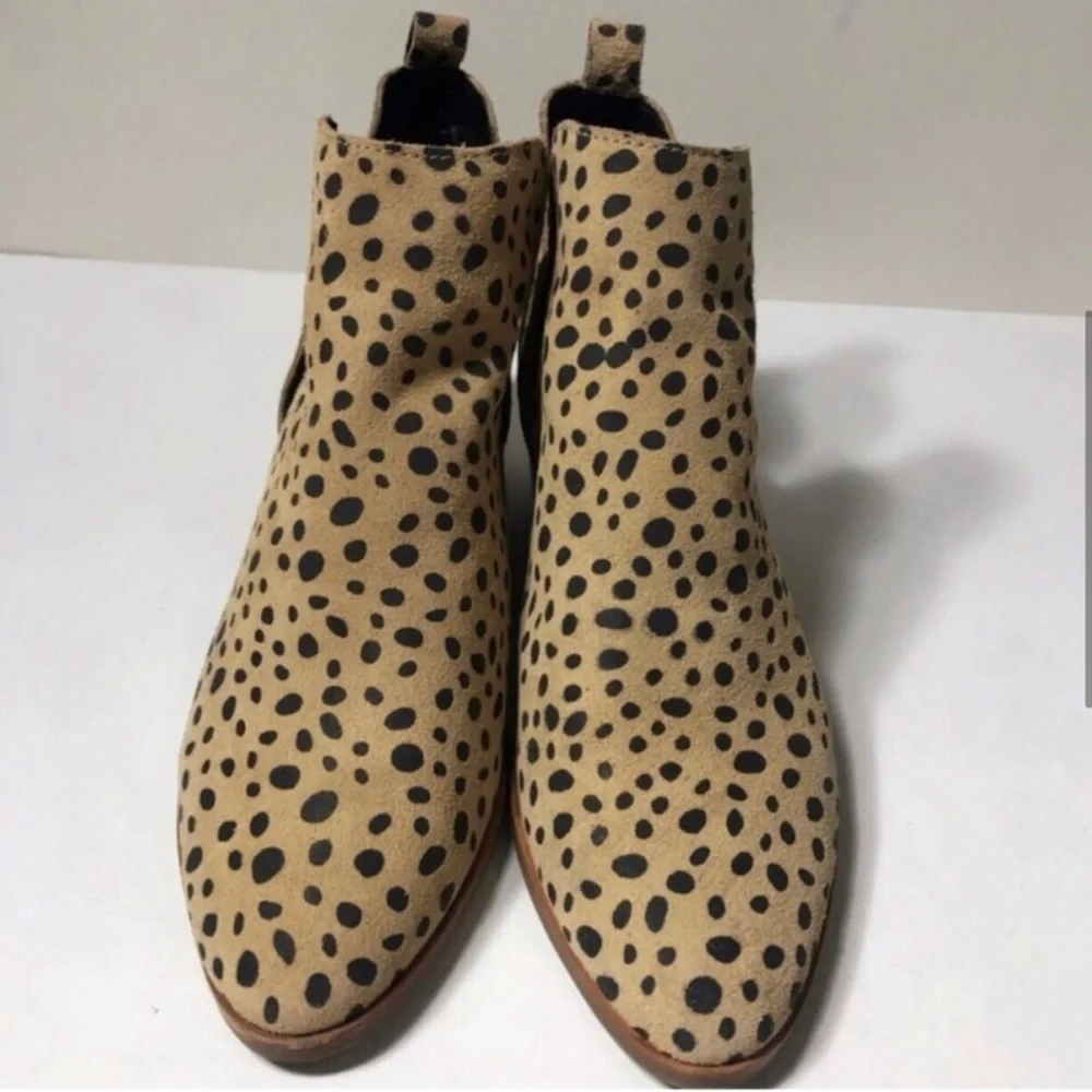 Dolce Vita Leopard Leather Ankle Boots Kaidie Booties. Size 7.